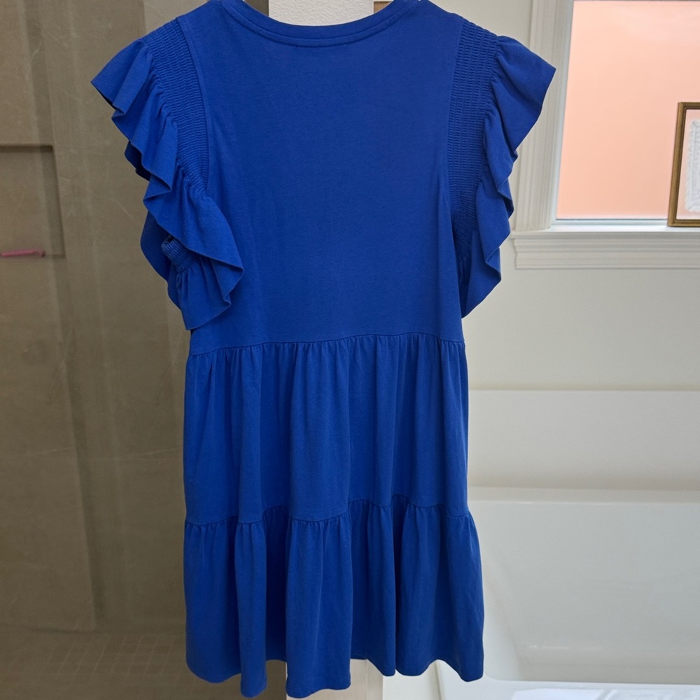 English Factory Vibrant Blue Tiered Dress - Picture 3 of 3